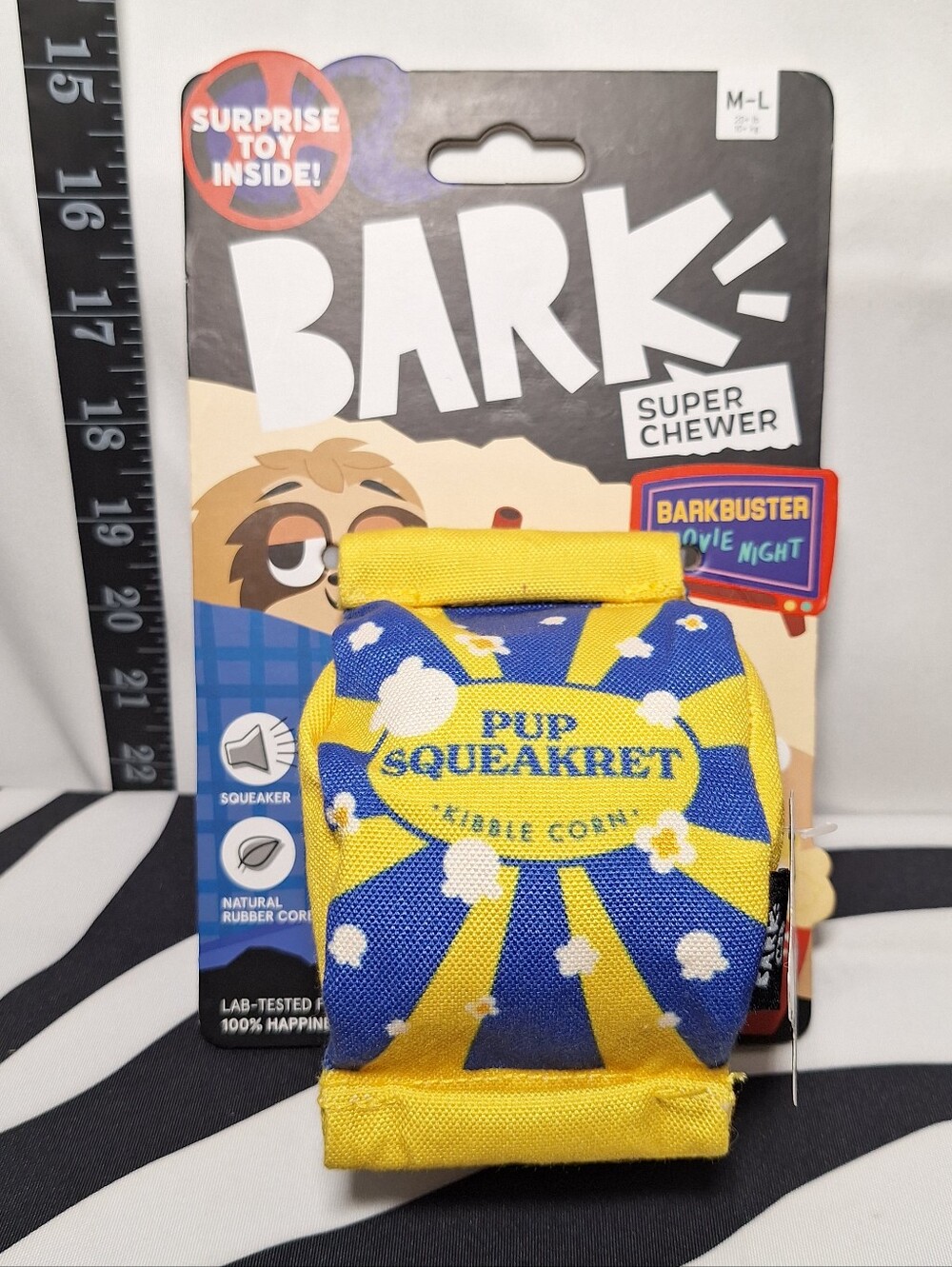 NWT Bark Super Chewer Pup Squeakret Dog Toy M-L